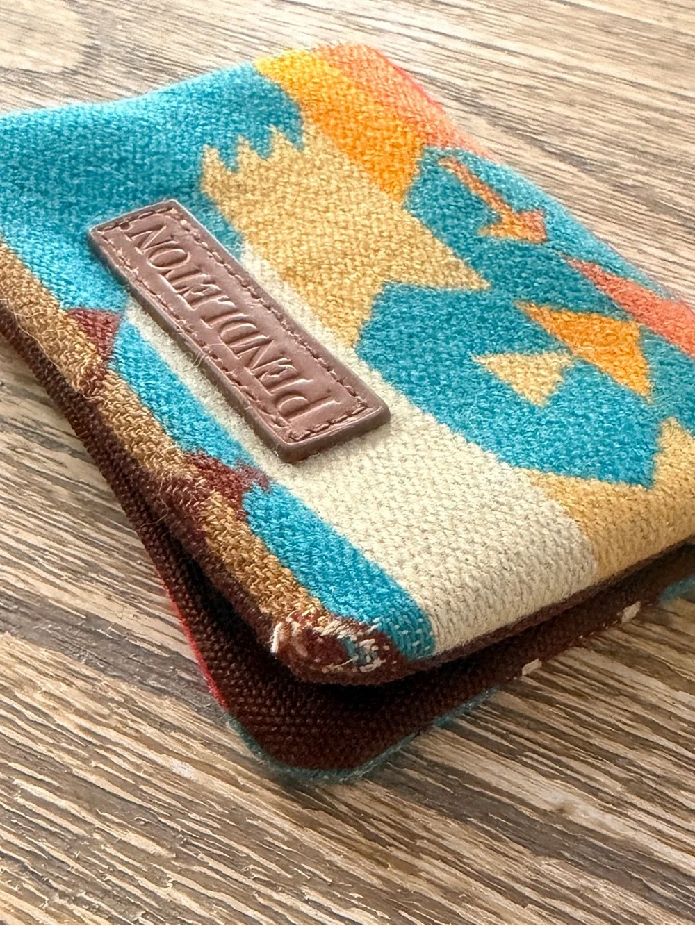 Pendleton Wool & Leather Wallet Southwestern Print - Picture 4 of 5
